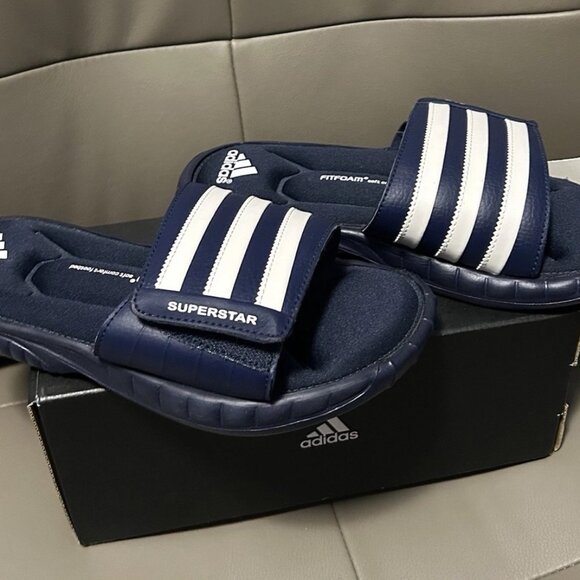BNWB \'VINTAGE\' MEN ADIDAS SUPERSTAR 3G SLIDES FIT FOAM ITEM#G61949 US SIZE 5 main image 4